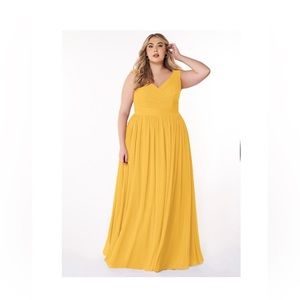 Azazie Yellow Maxi Dress